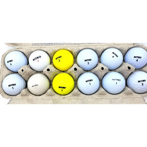 One Dozen NITRO Golf Balls Good Used